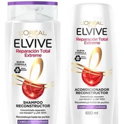 Juego de shampoo y acondicionador L’Oréal ELVIVE Reparación Total Extreme 680ml
