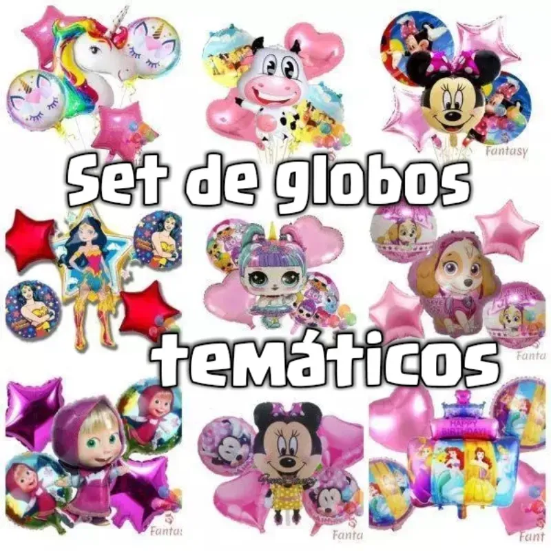Globos metalizados c/ temática 