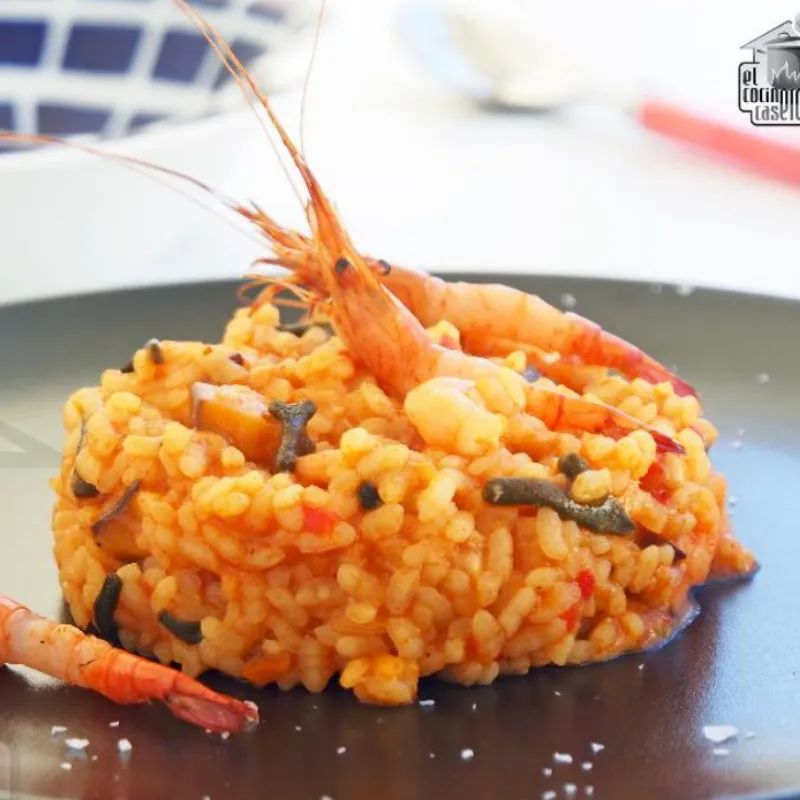 Arroz meloso de langosta y camaron