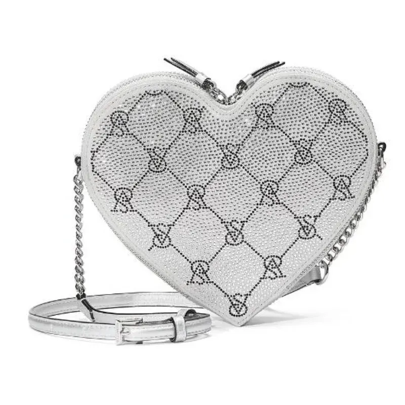 🤍💎Bolso Bandolera Corazón con Lentejuelas