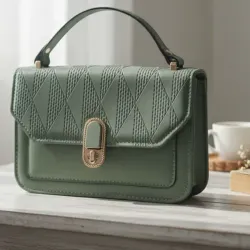 Cartera con diseño dorado 