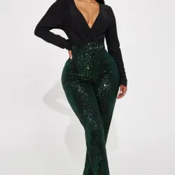 💚🖤 Mono Enterizo de lentejuelas 💚🖤