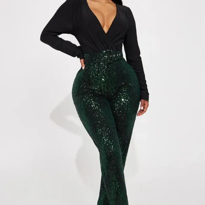 💚🖤 Mono Enterizo de lentejuelas 💚🖤