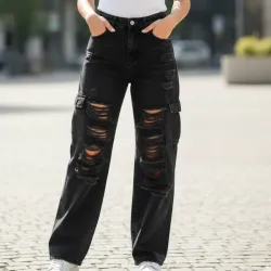 🩶Pantalón ancho ripiado🩶