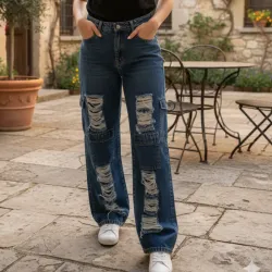 💙Pantalón ancho ripiado💙