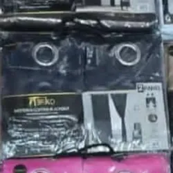 Cortina tapasol  con borlas [ azul oscuro ]