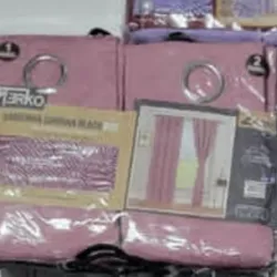 Cortina tapasol  con borlas [ rosado claro]