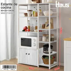 Estante de cocina con puertas