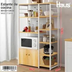 Estante de cocina con puertas