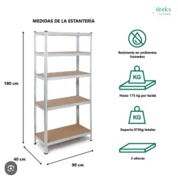 Estanteria modular de 5 baldas Ajsutable