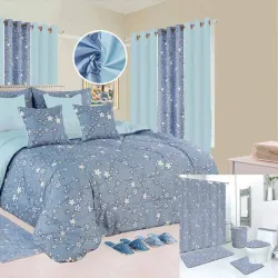 Juegos de edredon, cortinas y juego de baño talla FULL