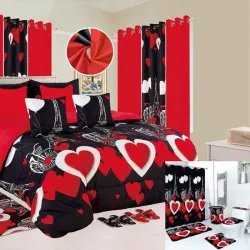Juegos de edredon, cortinas y juego de baño talla FULL