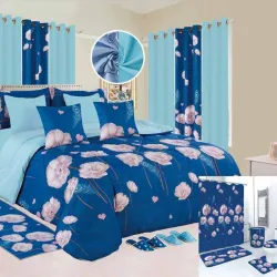 Juegos de edredon, cortinas y juego de baño talla FULL