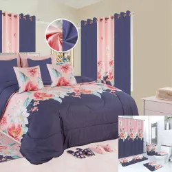 Juegos de edredon, cortinas y juego de baño talla FULL