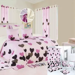 Juegos de edredon, cortinas y juego de baño talla FULL