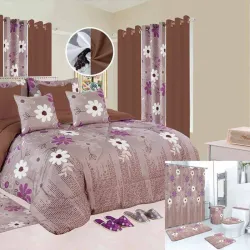 Juegos de edredon, cortinas y juego de baño talla FULL