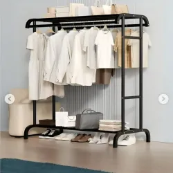 Percha de ropa doble con zapatera TH