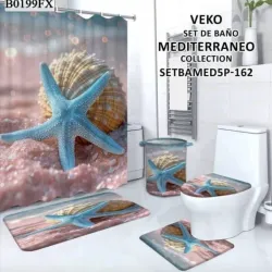 Set de cortina de baño en 3D y juego de alfombras