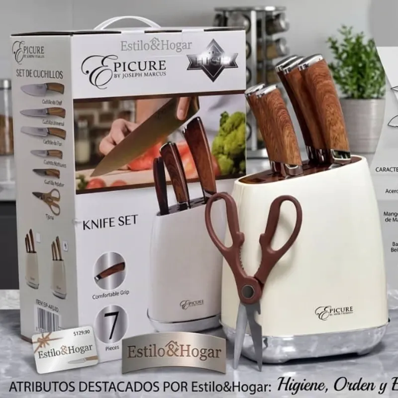 Set de cuchillos con base