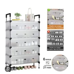 Zapatera antipolvo de 6 niveles