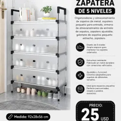 Zapatera de 5 niveles antipolvo