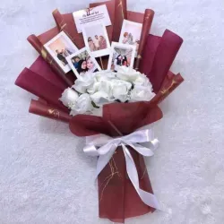 Ramo Polaroid + rosas eternas.