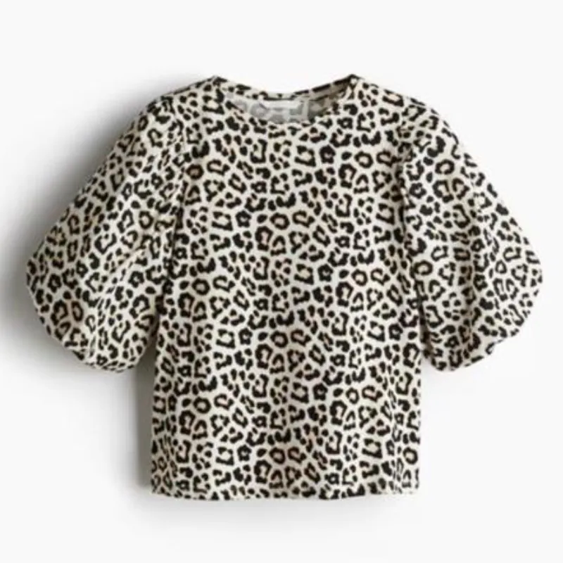 Blusa Animal Print Manga de Globo