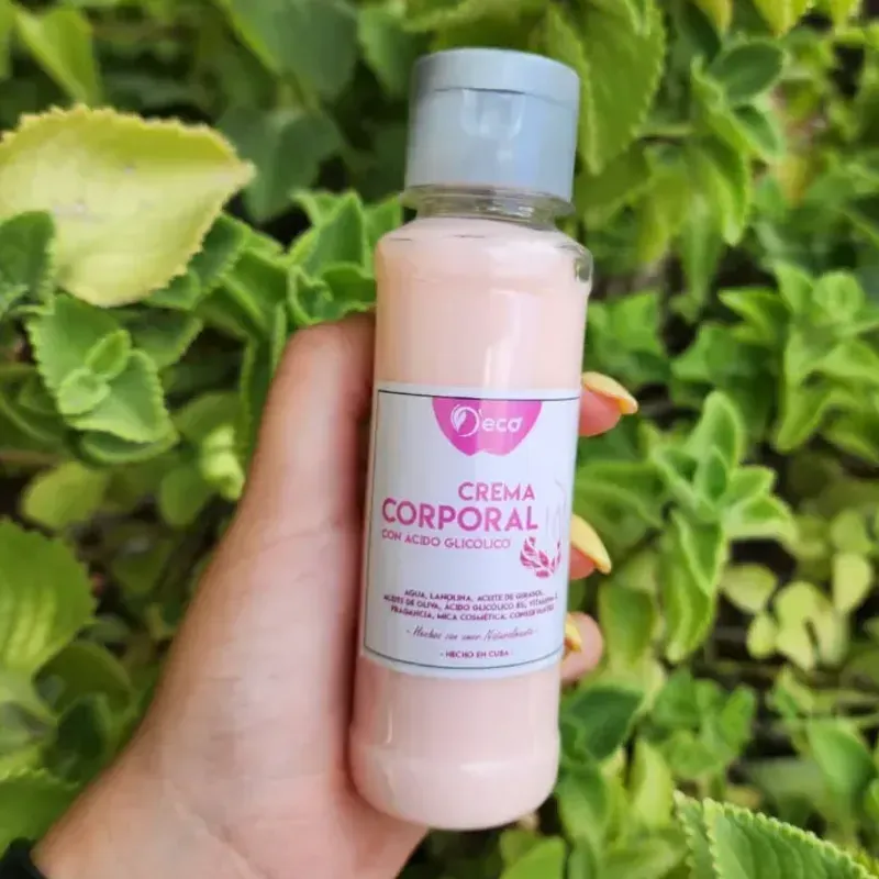 Crema corporal con ácido glicólico
