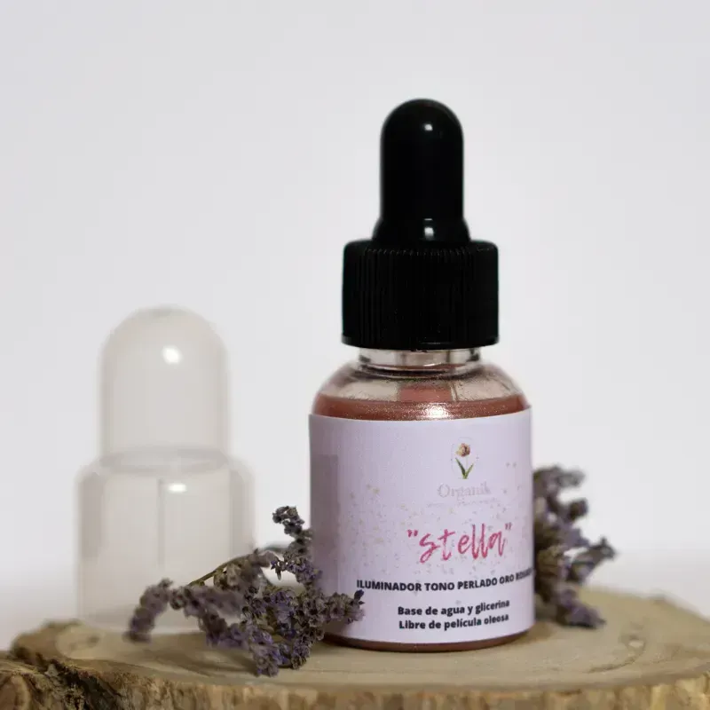 Iluminador Stella, perlado oro rosado