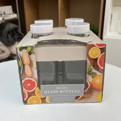 Juego de 4 botella de cristal