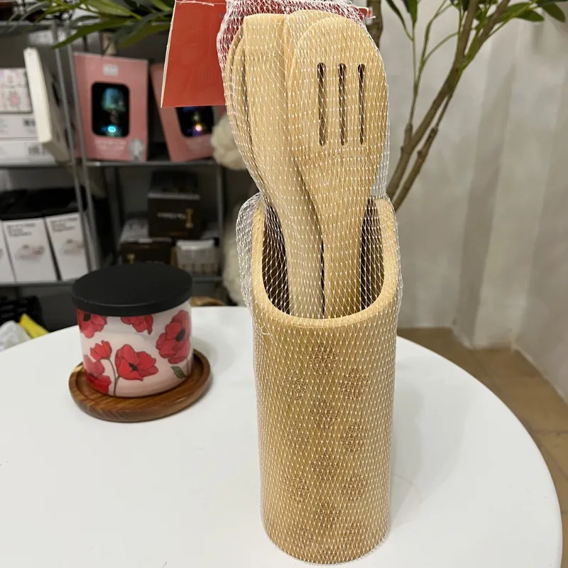 Juego de utensilios de bambú