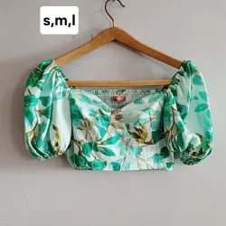 Blusas floral crop varios colores 