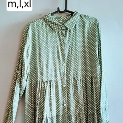 Vestido camisero can can fluído mangas corto