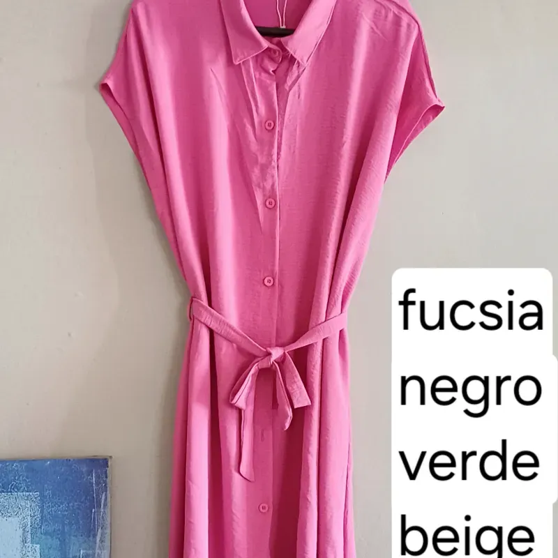 Vestido camisero corto manga corta 