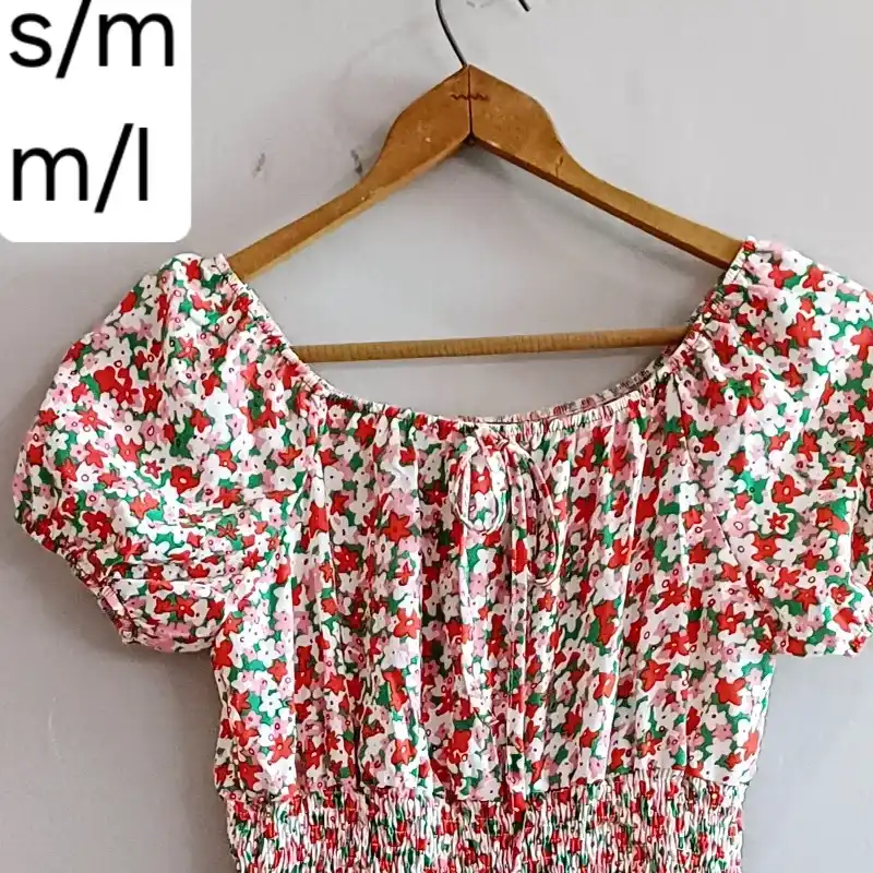 Vestido floral princesa manguita corto