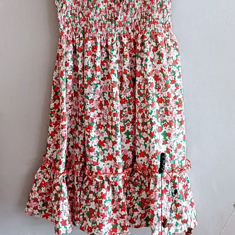 Vestido floral princesa manguita corto