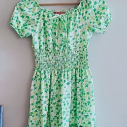 Vestido floral princesa manguita corto