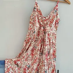 Vestido floral largo de tirantes 