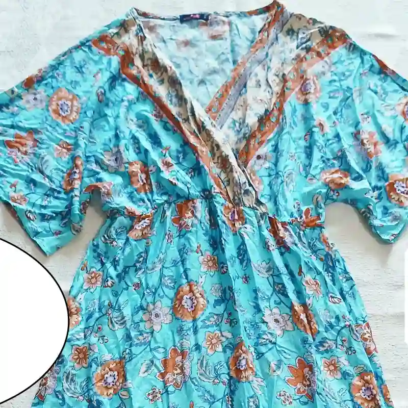 Vestido largo boho estilo kimono