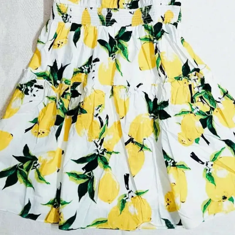 Vestido princesa escote print limones