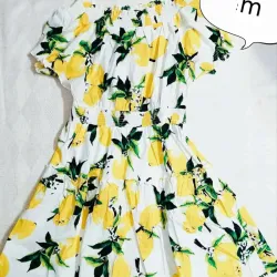 Vestido princesa escote print limones