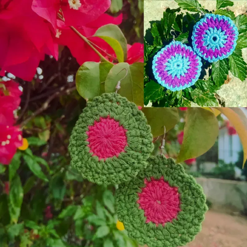 Aretes de aro bicolor