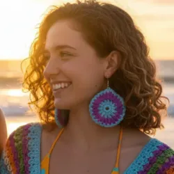 Aretes de aro bicolor