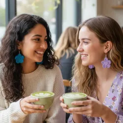 Aretes de flor mediano