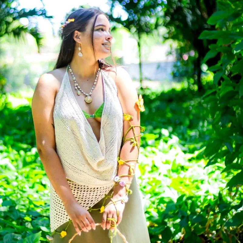 Blusa drapeada Ninfa del bosque