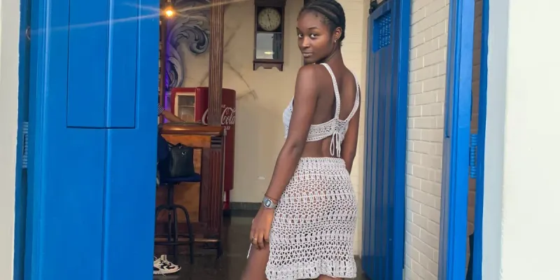 Conjunto de saya larga y blusa