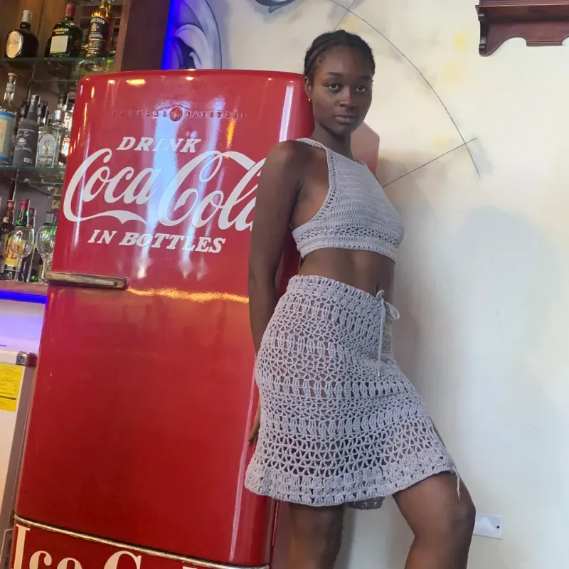 Conjunto de saya larga y blusa