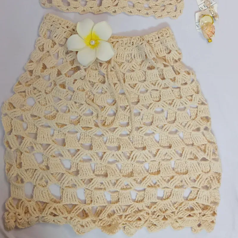 Conjunto saya blusa con flores foami