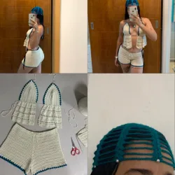 Conjunto y gorro azul