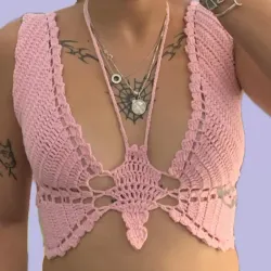 Top mariposa unicolor 